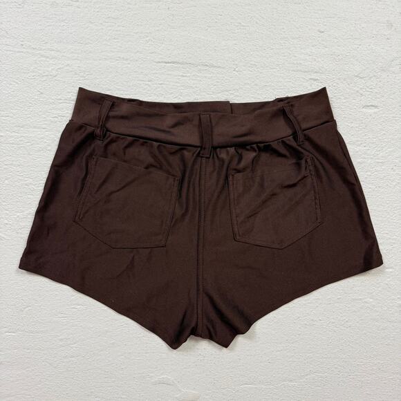 Forplay Dark Brown Stretch Booty Shorts, Size S/M - Picture 6 of 6